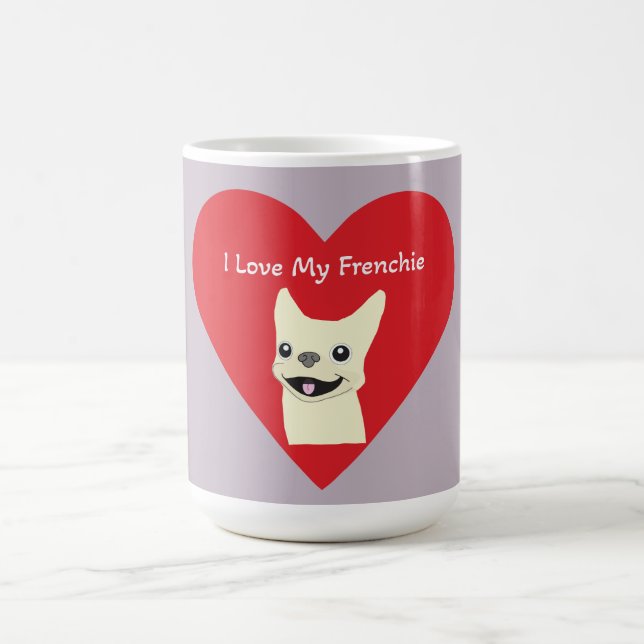Caneca De Café Eu amo meu Frenchie, Lavender (Centro)