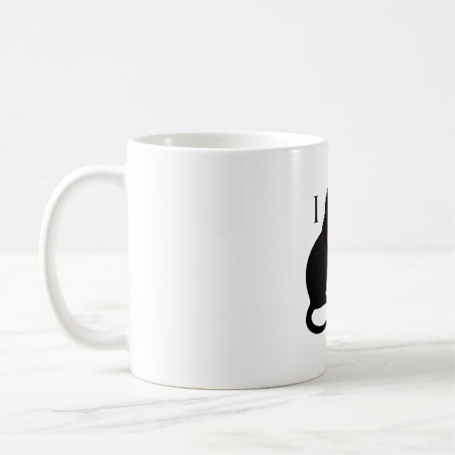 Caneca De Café Eu Amo Meu Gato (Esquerda)