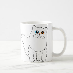 Caneca De Café Eu amo meu gato persa com olhos impares