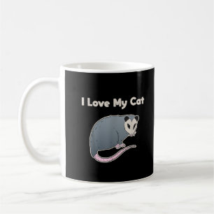 Caneca De Café Eu Amo Meu Gato Possum Divertido
