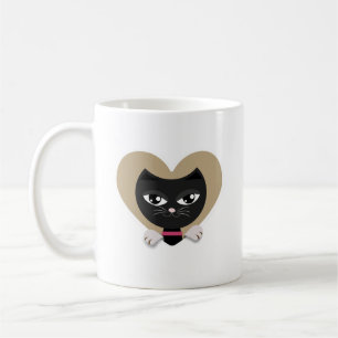 Caneca De Café Eu amo meu gato preto