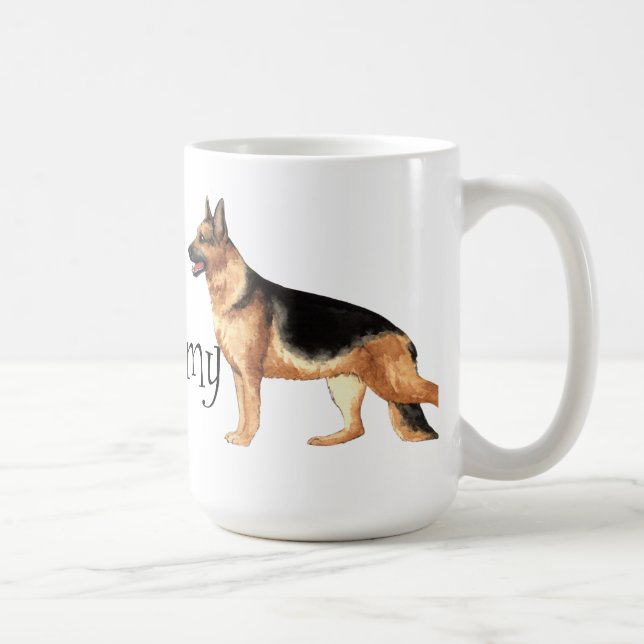 Caneca De Café Eu amo meu German shepherd (Direita)