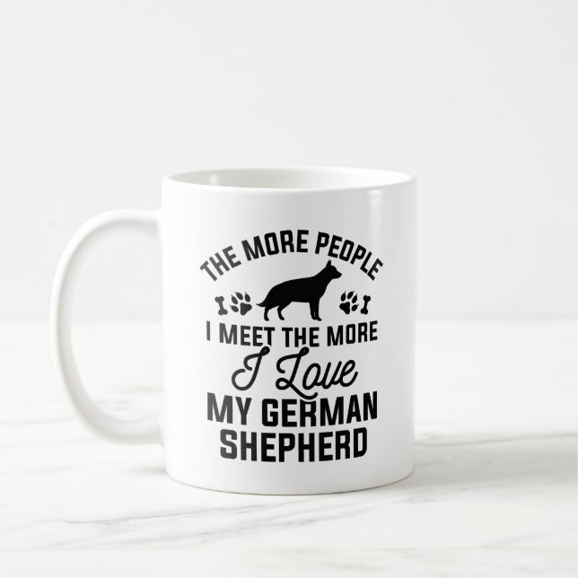Caneca De Café Eu Amo Meu German shepherd (Esquerda)