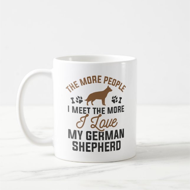 Caneca De Café Eu Amo Meu German shepherd (Esquerda)
