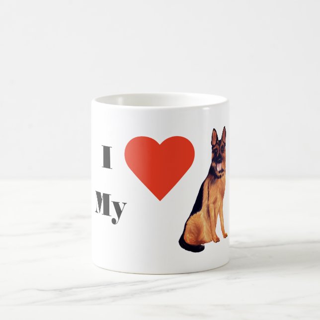 Caneca De Café Eu amo meu German shepherd Mug (Centro)