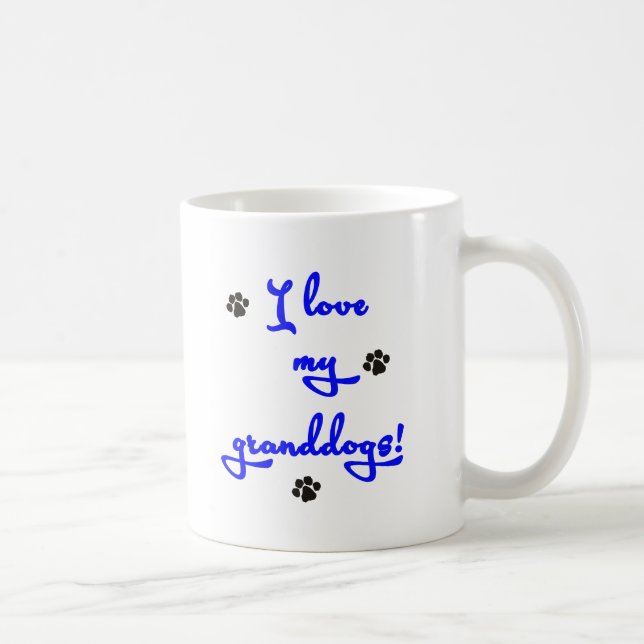 Caneca De Café Eu amo meu Granddogs! (Direita)