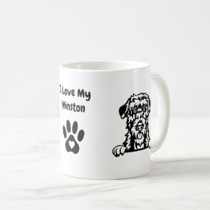 Caneca De Café Eu amo meu IRLANDÊS WOLFHOUND Nome do cão e impr