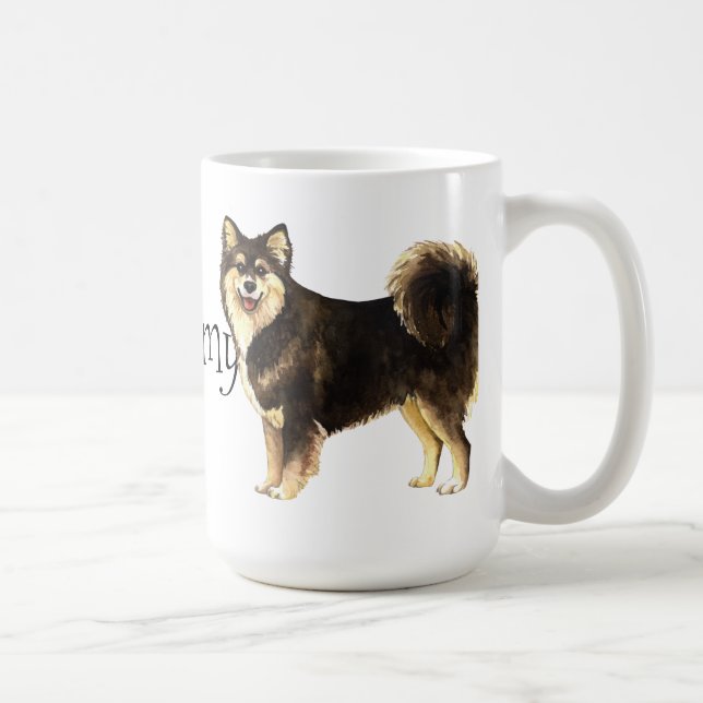 Caneca De Café Eu amo meu Lapphund finlandês (Direita)
