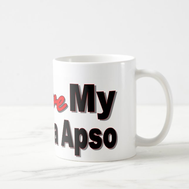Caneca De Café Eu amo meu Lhasa Apso (Direita)