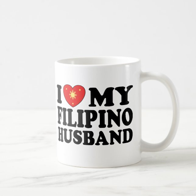 Caneca De Café Eu Amo Meu Marido Filipino (Direita)
