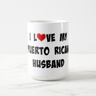 Caneca De Café Eu Amo Meu Marido Porto-Riquenho