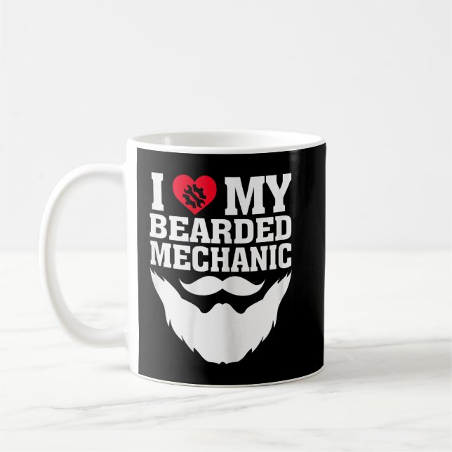 Caneca De Café Eu Amo Meu Mecânico Barbudo (Esquerda)