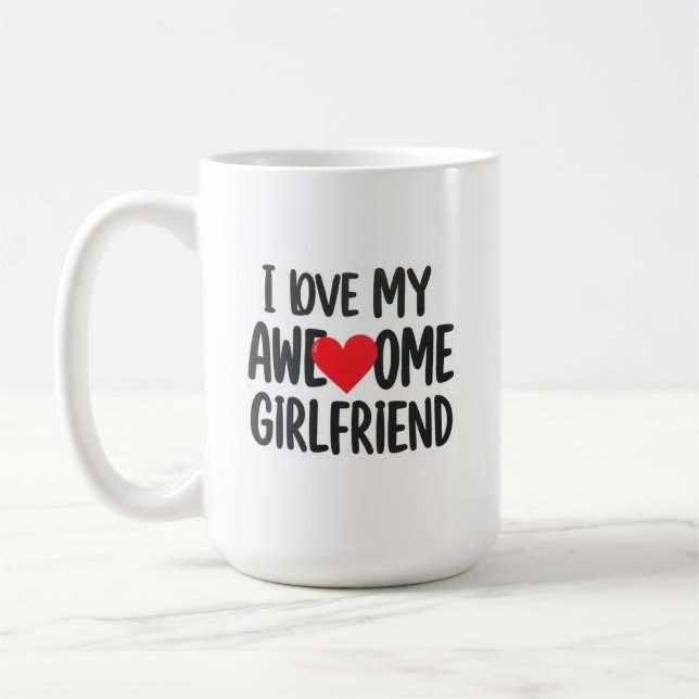 Caneca De Café Eu amo meu namorada incrível (Esquerda)