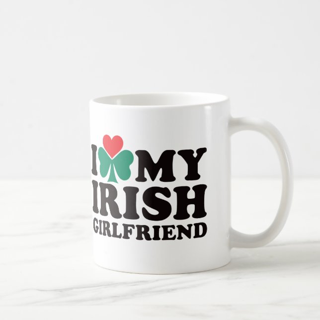 Caneca De Café Eu amo meu namorada irlandês (Direita)