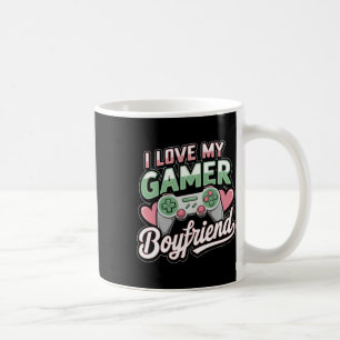 Caneca De Café Eu Amo Meu Namorado Gamer Coração de São Valentim