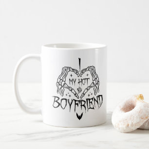Caneca De Café Eu Amo Meu Namorado Gostoso Esqueleto de Halloween