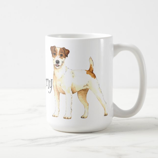 Caneca De Café Eu amo meu Parson Russell Terrier (Direita)