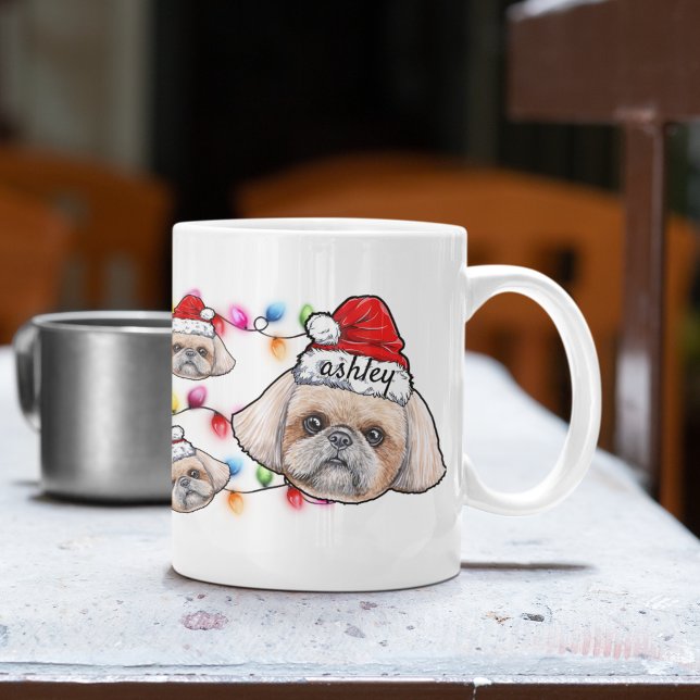Caneca De Café Eu Amo Meu Pet De Cachorro Shih Tzu Brilhando (Criador carregado)