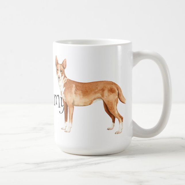 Caneca De Café Eu amo meu Podengo português (Direita)