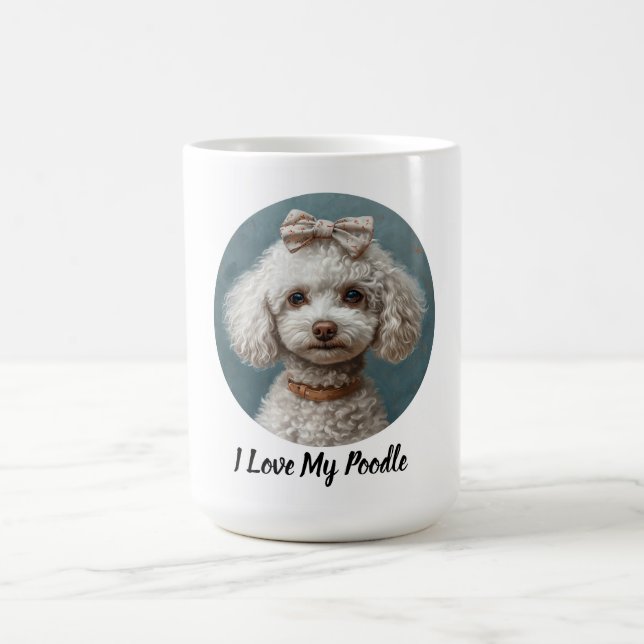 Caneca De Café Eu Amo Meu Poodle (Centro)
