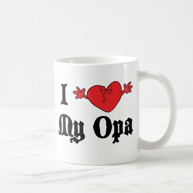 Caneca De Café Eu amo meu presente de Opa (Direita)