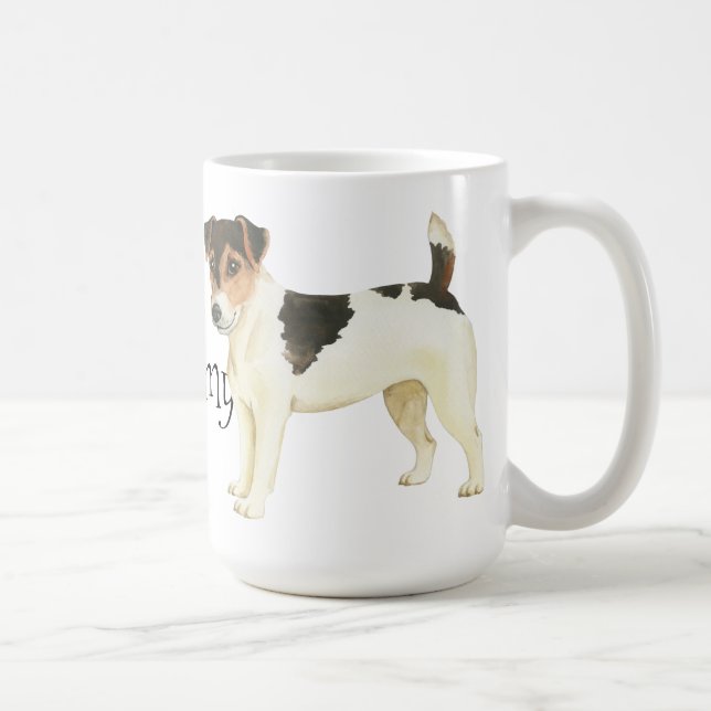 Caneca De Café Eu amo meu Russell Terrier (Direita)