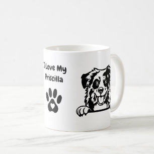 Caneca De Café Eu amo meu SHEPHERD AUSTRALIANO Impressão de Nom