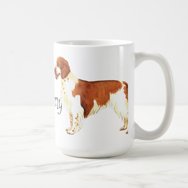 Caneca De Café Eu amo meu Spaniel de galês Springer (Direita)