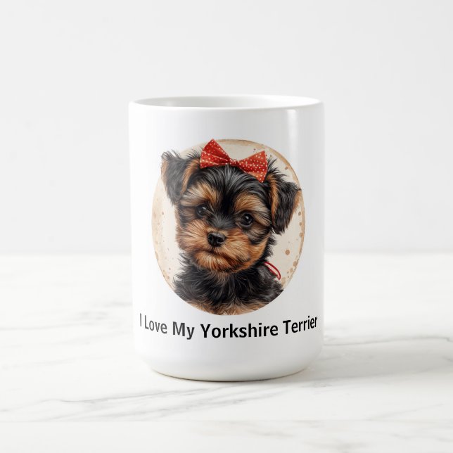 Caneca De Café Eu Amo Meu Yorkshire Terrier (Centro)