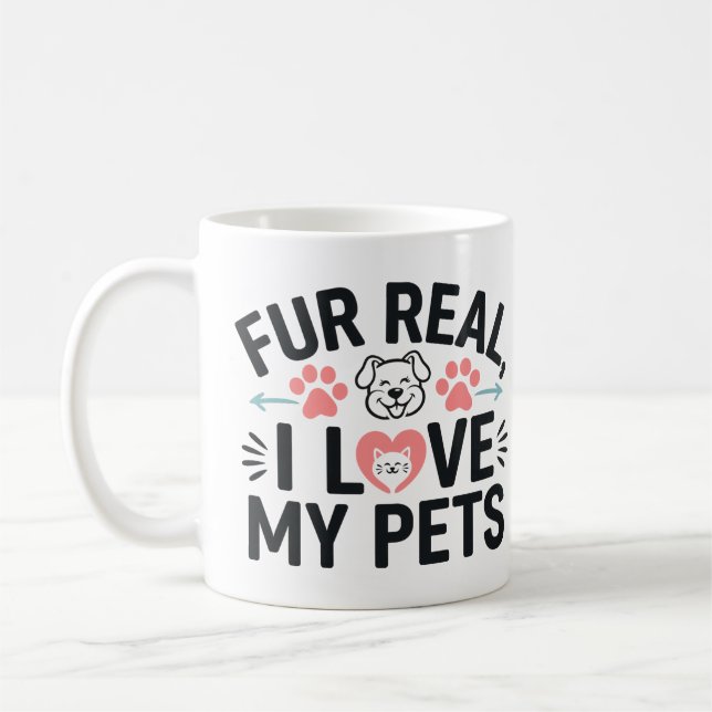 Caneca De Café eu amo meus animais de estimação (Esquerda)