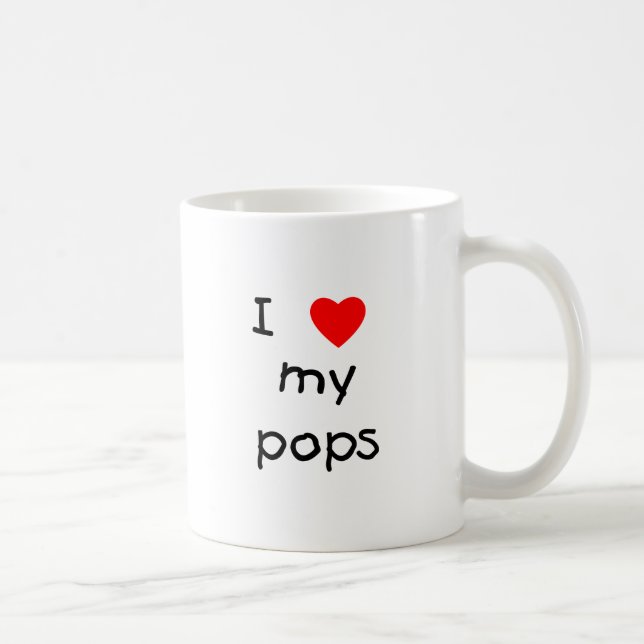 Caneca De Café Eu amo meus pop (Direita)