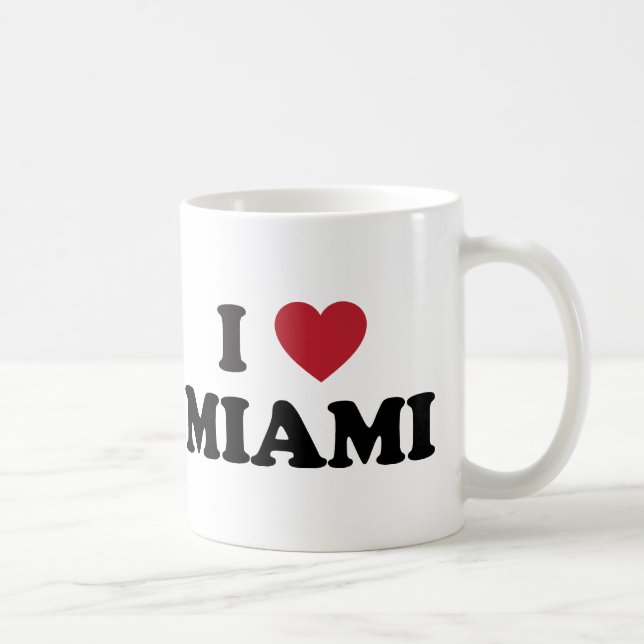 Caneca De Café Eu amo Miami Florida (Direita)