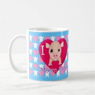 Caneca De Café Eu amo micro porcos