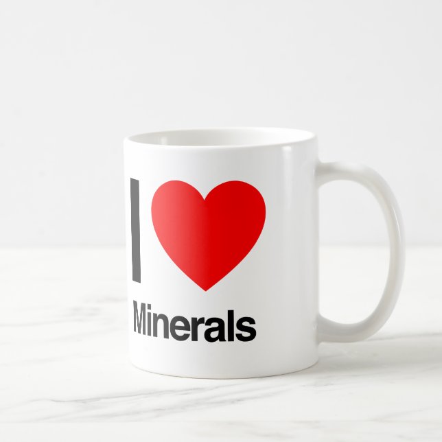 Caneca De Café eu amo minerais (Direita)