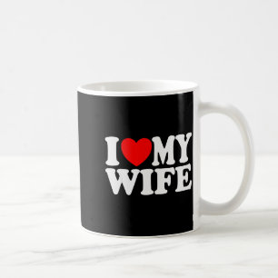 Caneca De Café Eu Amo Minha Esposa Coração Engraçado Marido Legal