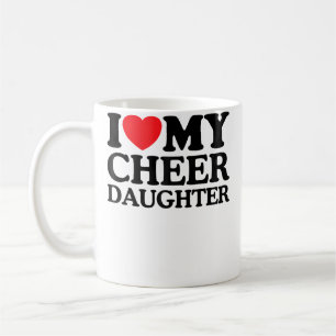 Caneca De Café Eu Amo Minha Filha de Cheer Mãe Pai de Cheerleadin