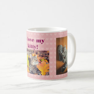 Caneca De Café Eu Amo Minha Kitty Fotos Personalizadas de Gatos C
