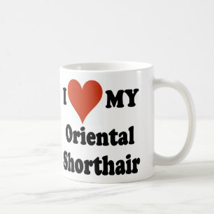 Caneca De Café Eu amo minha mercadoria oriental do gato de