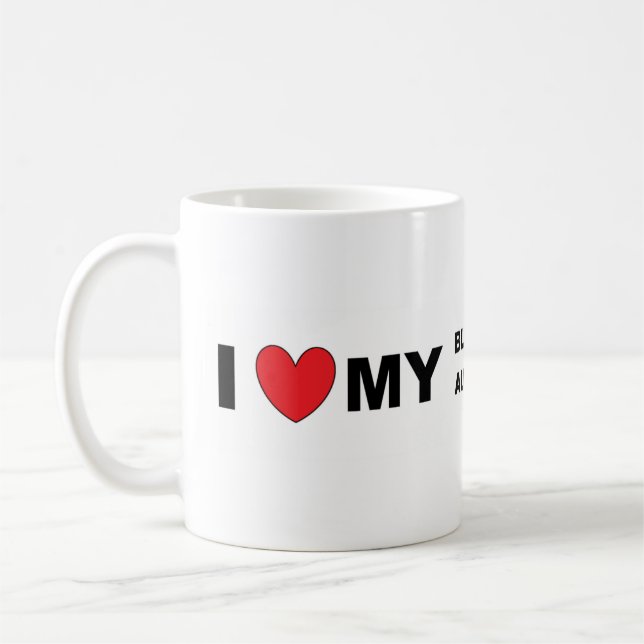 Caneca De Café eu amo minha mini aussie azul de merle (Esquerda)