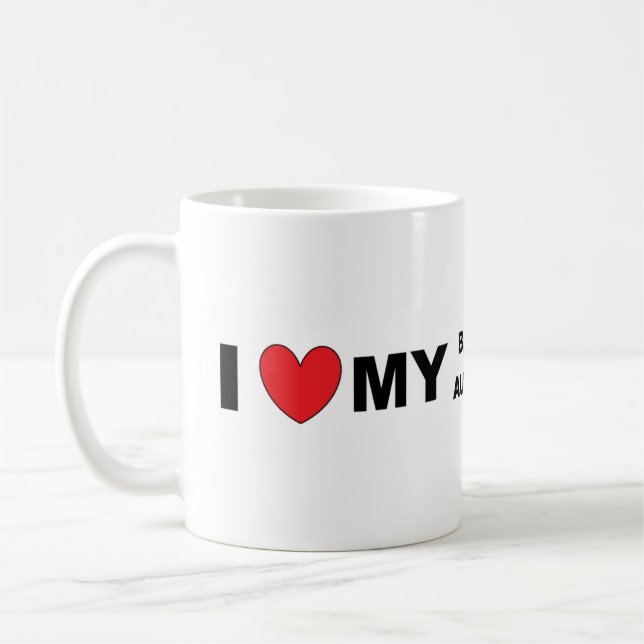 Caneca De Café eu amo minha mini aussie negra (Esquerda)