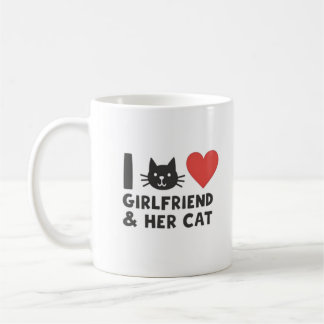Caneca De Café Eu Amo Minha Namorada e Seu Gato" Cabeça De Gato