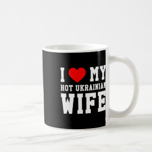 Caneca De Café Eu Amo Minha Quente Esposa Ucraniana Coração Verme