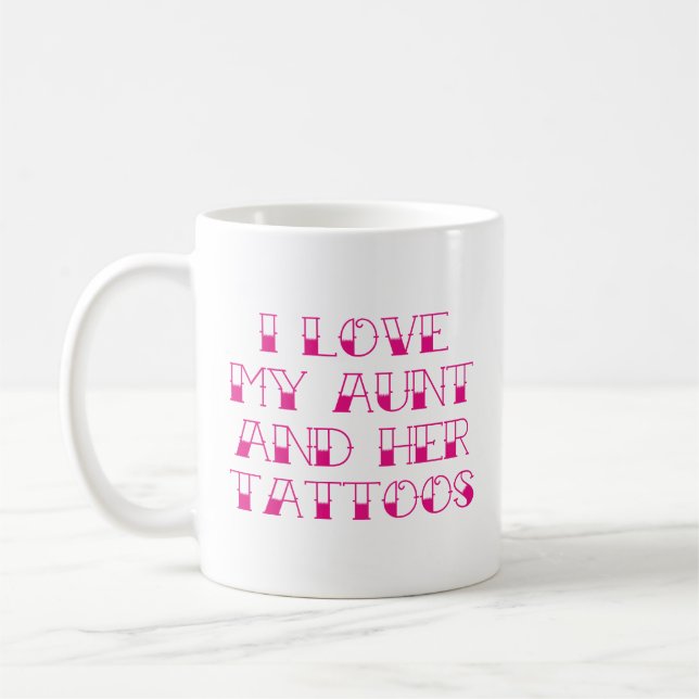 Caneca de Café Eu Amo Minha Tia e Suas Tatuagens (Esquerda)