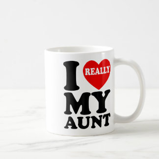 Caneca De Café Eu Amo Minha Tia Para Sobrinho E Família Niece