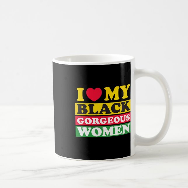 Caneca De Café Eu Amo Minhas Mulheres Negras Lindas Mês da Histór (Direita)