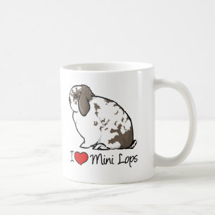 Caneca De Café Eu amo mini coelhos do Lop