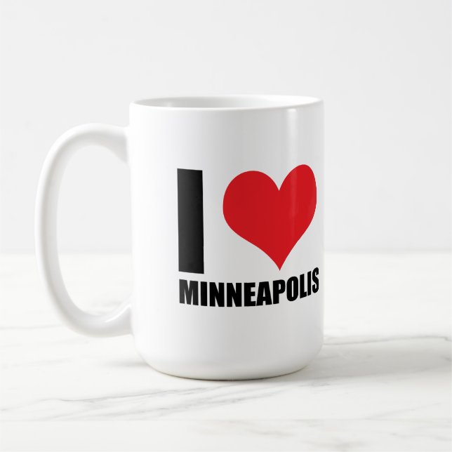 Caneca De Café Eu amo Minneapolis (Esquerda)