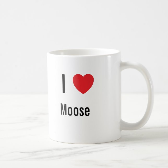 Caneca De Café Eu amo Moose (Direita)