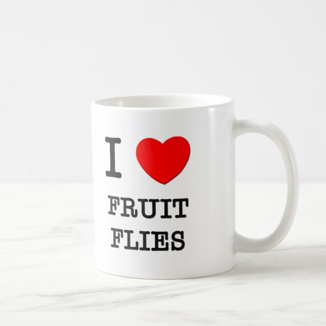 Caneca De Café Eu amo moscas de fruta (Direita)