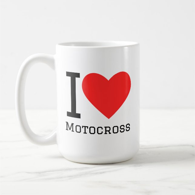 Caneca De Café Eu amo motocross (Esquerda)